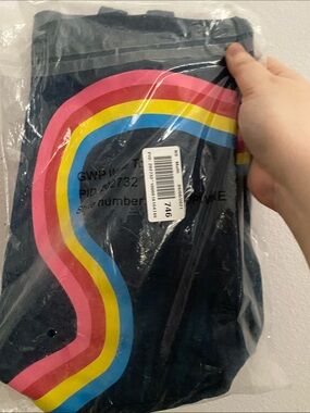 Modcloth Navy Tote with Pink, Yellow & Blue Wave Stripes